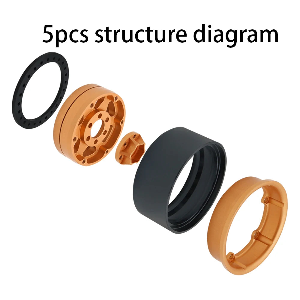 1.9" Metal 6-Spoke Beadlock Wheel Rim for 1/10 RC Crawler TRX4 SCX10 Capra D90 - EXPROTAS