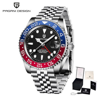 PAGANI Design PD-1662 Men’s Automatic Watch Stainless Steel Ceramic Bezel Waterproof