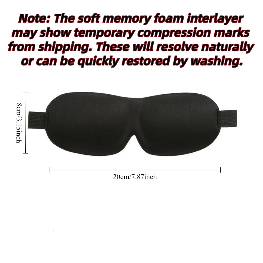 3D Eye Cover Mask Soft Blindfold Sleeping Aid Travel Blackout Padded