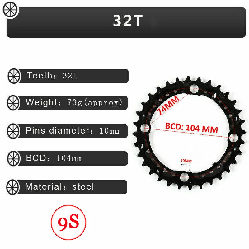 MTB Bike Chainring BUCKLOS 104BCD 64BCD 9/10 Speed SRAM SLX XT