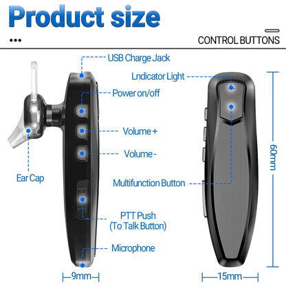 Baofeng Walkie Talkie Wireless Bluetooth PTT Headset Earpiece Hands-free K Plug For Kenwood UV-5R BF-888S Quansheng UV K5 (8)-EXPROTAS