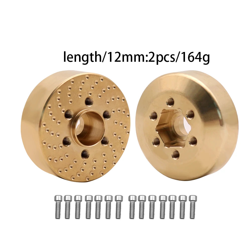 Brass Wheel Hex Hub Adapter for 1.9/2.2 Beadlock RC Crawler Axial SCX10 TRX4 TRX6 - EXPROTAS