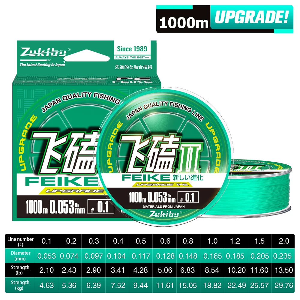 1000m Fishing Line PE Braided Strong Abrasion Resistant Multifilament