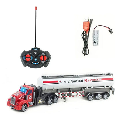 Heavy-Duty RC Truck Toy Car with Remote Control Semi-Trailer Construction Electric Vehicle Ideal Gift for Boys