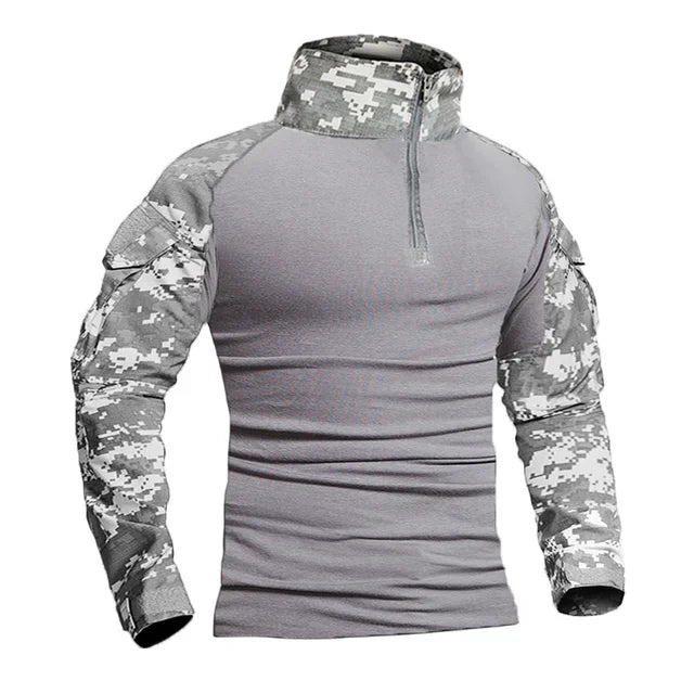 Mens Combat Military Tactical Long Sleeve Camo T-Shirt Army Shirt