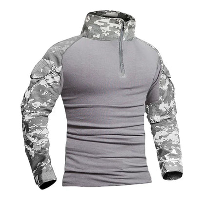 Mens Combat Military Tactical Long Sleeve Camo T-Shirt Army Shirt