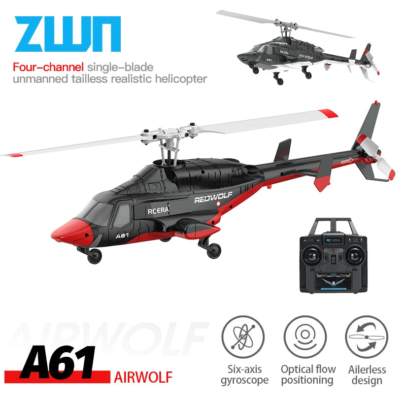 A61 RC Helicopter 2.4G 4CH Gyro Altitude Hold Optical Flow Remote Control Toy