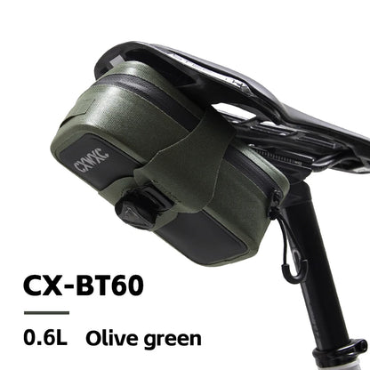 Waterproof Bike Saddle Bag CXWXC 0.6L TPU Hard Shell BOA Tail Pouch