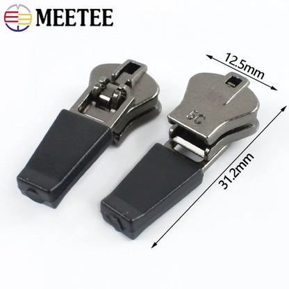 10/20/50Pcs 3# 5# Nylon Zipper Slider Formal/Reverse Zippers Head Resin Zip Tent Invisible Zips Pull Repair Kit Sewing Accessory