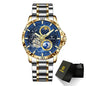 GLENAW Rotating Earth Double Second Hand WristWatch Men Automatic Mechanical Watch Starry Sky Stainless Steel Leather Watchband-EXPROTAS