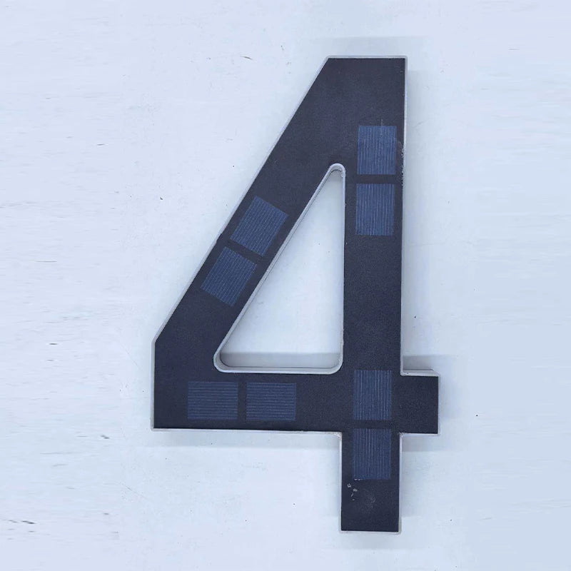 Solar House Number Light LED Address Plaque Sign for Door Wall Outdoor