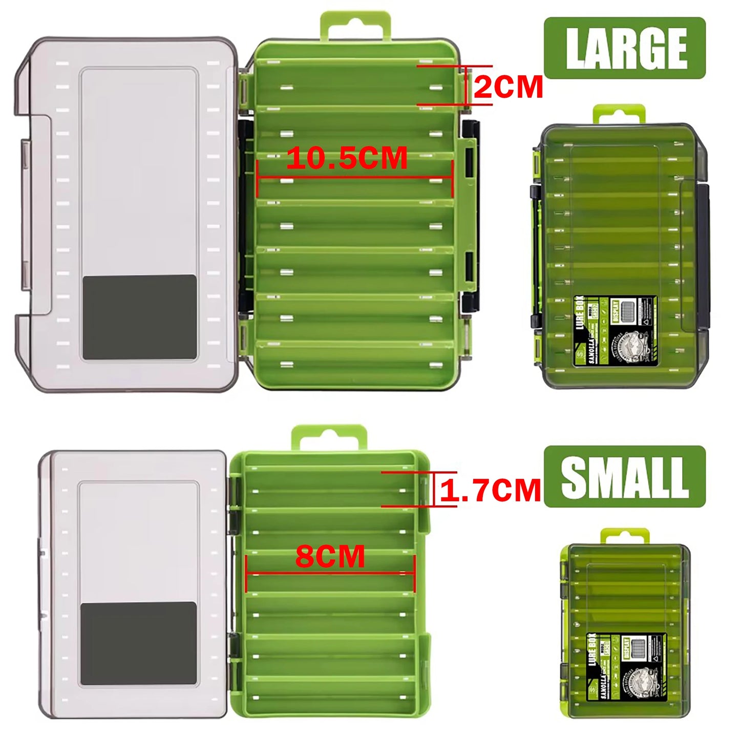 Samolla Tackle Box Double-Sided Compact Fishing Storage for Lures & Baits