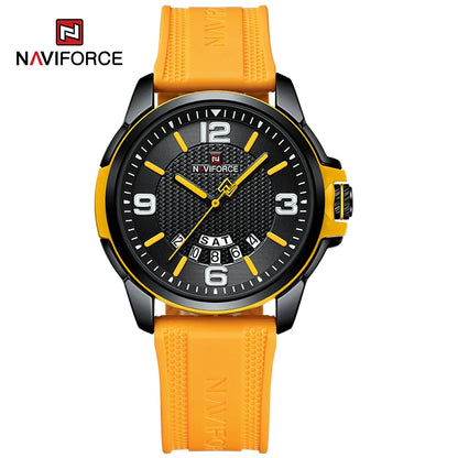 NAVIFORCE Creative TPU Strap Male Wristwatch Fashion Sports 3ATM Waterproof Quartz Day and Date Display Men Watches Reloj Hombre-EXPROTAS