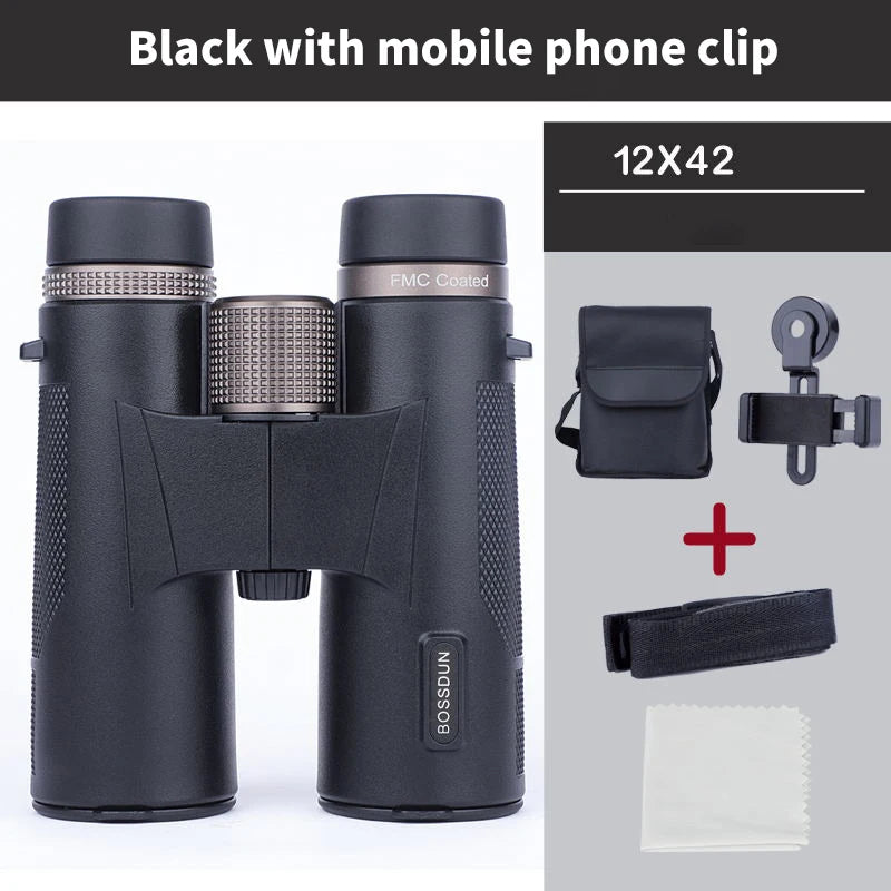 12x42 Ed Lens Binoculars Waterproof HD Prism for Hunting Travel Outdoor