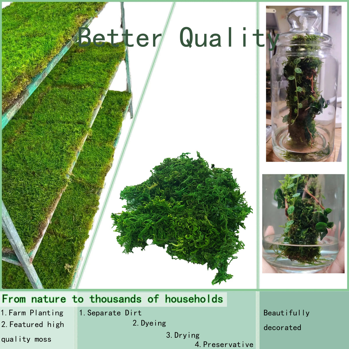 Artificial Moss Green for Potted Plants Orchid Potting Mix Craft