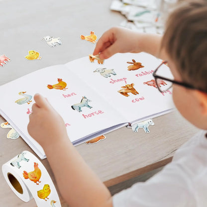 100-500pcs Cartoon Farm Zoo Animals Stickers Decoration DIY Reward Scrapbook