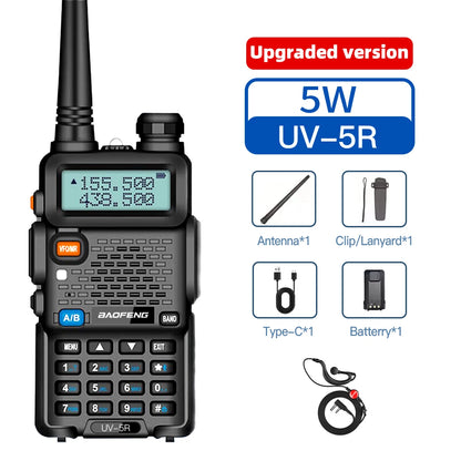 2PCS Baofeng Walkie Talkie UV-5R Dual Band Long Range 2200mAh Radio