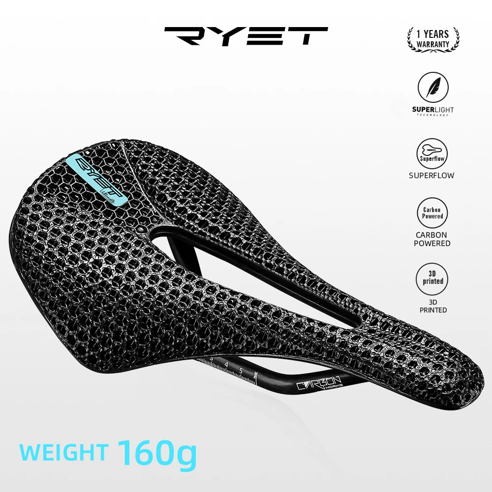 RYET 3D Printed Bike Carbon Saddle 140mm 143mm Super Light Road MTB Racing Saddles Bicycle Seat Cushion Cycling Seating Parts-EXPROTAS