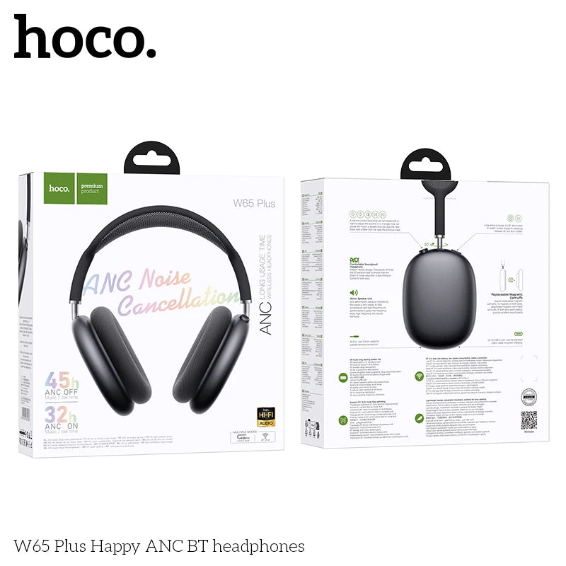Hoco W65 Bluetooth Over-Ear Headphones Wireless Mic Sounds Sport Headsets