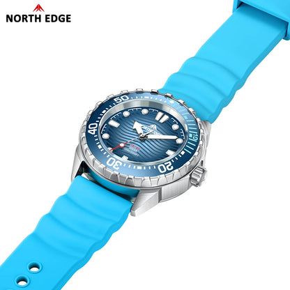 NORTH EDGE TRITON 2025 Solar Dive Watch Men 300M Waterproof Stainless Steel