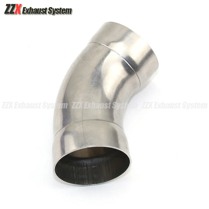 Car Motorcycle Exhaust Muffler Pipe 45° Stainless Steel Elbow 51mm 63mm SU304