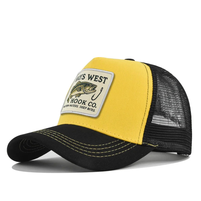 Mesh Fishing Cap Snapback Trucker Hat Breathable Unisex Outdoor