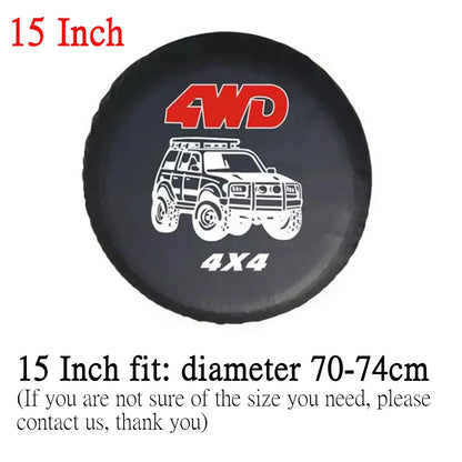 14" 15" 16" 17" Inch 4WD 4x4 PVC Leather Spare Wheel Tire Cover Case Bag Pouch Protector car tyres 14 inch For Jeep Hummer-EXPROTAS