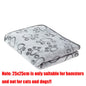 Pet Mat Warm Soft Fleece Blanket for Dog Cat Paw Print Bed