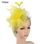 Flowers Feather Mesh Headwear Hat Party Accessory 1pc 27cm Multi Colour
