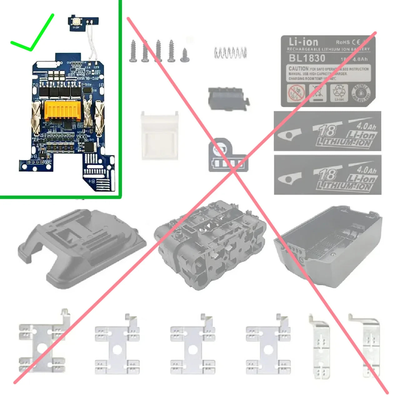 Li-ion Battery BMS PCB Protection Board for Makita 18V BL1830 BL1860