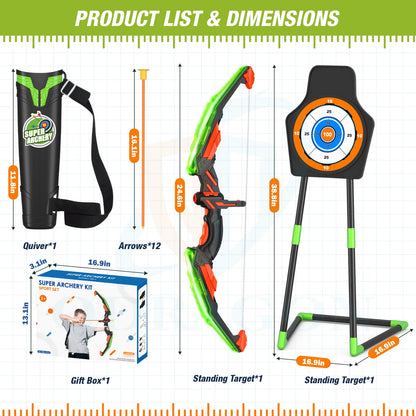 Bow And Arrows For Children Kids Archery Bow Practice Recurve Bow Outdoor Sports Game Hunting Shooting Toy Boys Gift Bow Kit Set-EXPROTAS