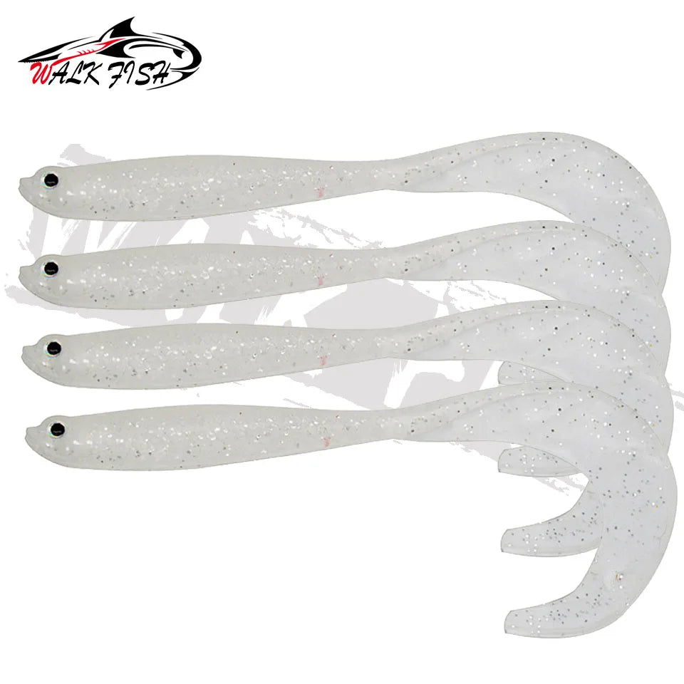 4PCS Fishing Lure Jigging Soft Baits 12.5cm 5.5g Hooks for Bass Pike