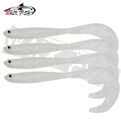 4PCS Fishing Lure Jigging Soft Baits 12.5cm 5.5g Hooks for Bass Pike