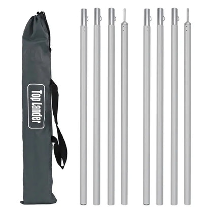2M Adjustable Tarp Poles Aluminum Tent Awning Camping Canopy Support Rods