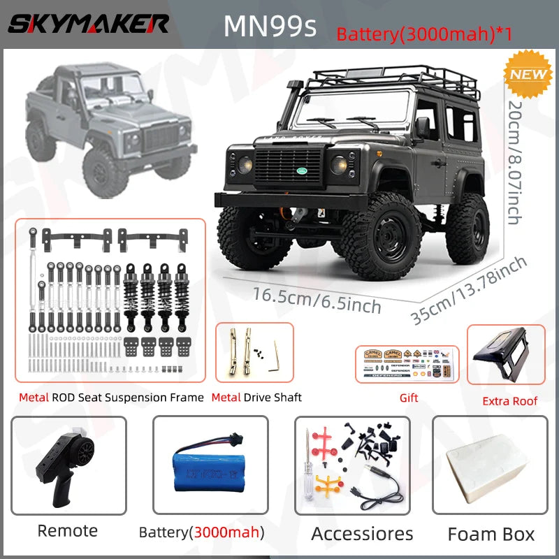 New MN99s MN98 1:12 MN Model RTR Version RC Car 2.4G 4WD RC Rock Crawler Defender Remote Control Car 1/12 RC Truck Cars Toys-EXPROTAS