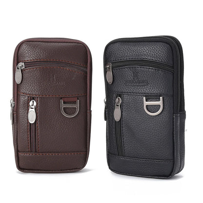 Men's Mobile Phone Bag Waist Pouch Leather Outdoor Belt Case