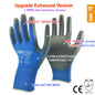 24 Pairs Work Gloves Safety Coated Grip Builders Gardening PU Black