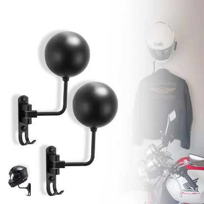 180° Rotating Wall Mounted Helmet Rack for Motorcycle Bicycle Gear Storage