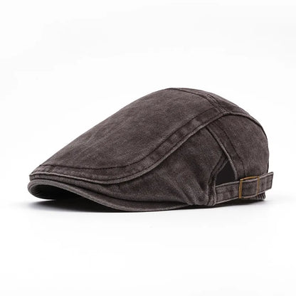 Men's Flat Cap Newsboy Gatsby Retro Driving Hat Washed Denim Outdoor