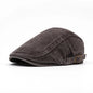 Men's Flat Cap Newsboy Gatsby Retro Driving Hat Washed Denim Outdoor
