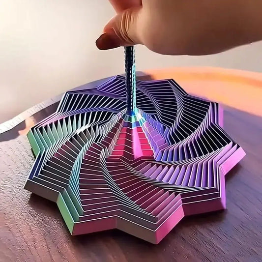 3D Printing Expanded Sensory Fidget Star Visual Illusion Hexagon Spiral Toy