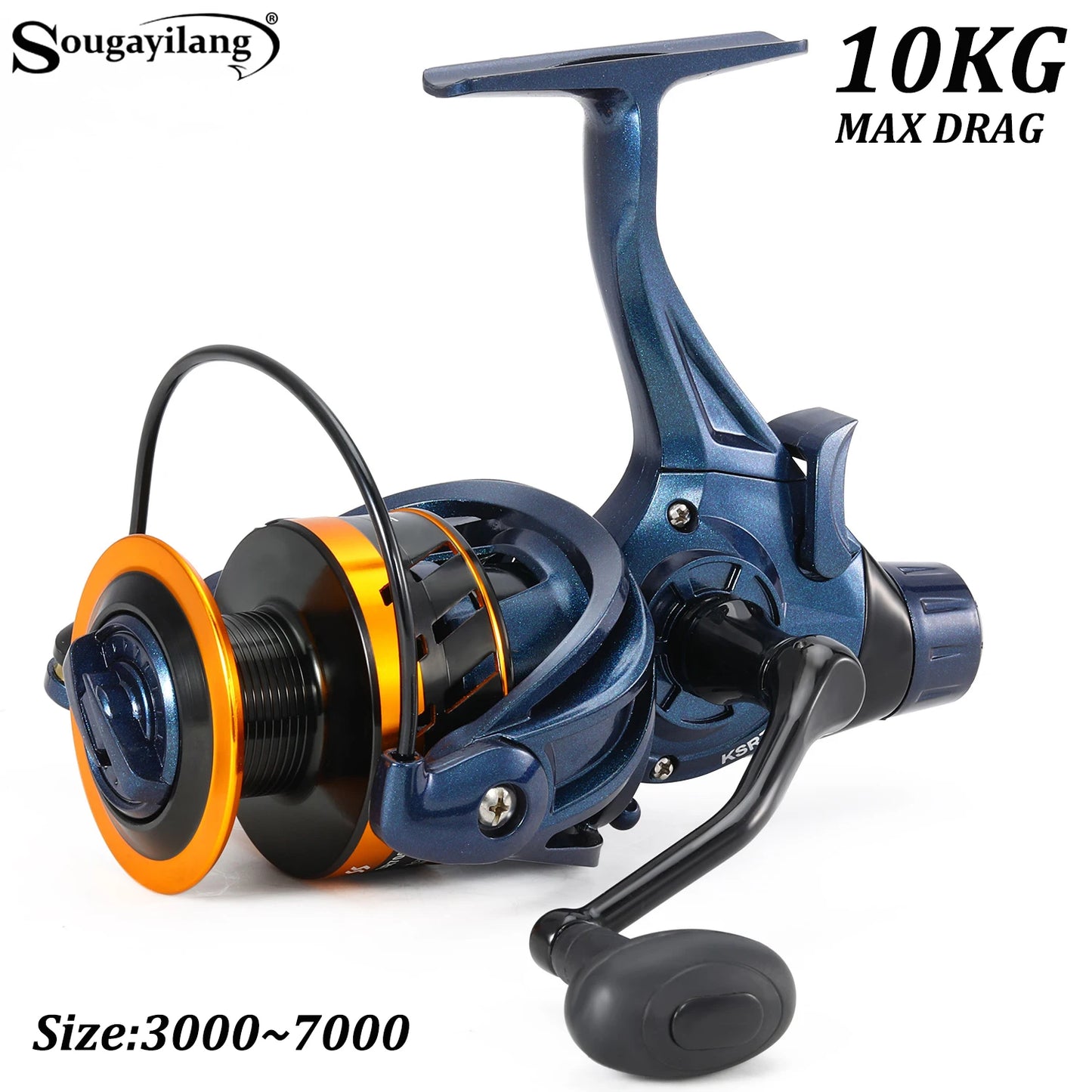 Sougayilang Spinning Reel 10KG Max Drag Metal 1000-7000 Fishing Reel