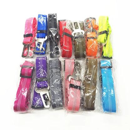 Adjustable Dog Car Seat Belt Harness Travel Safety Elastic Restraint Strap