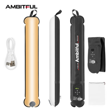 Ambitful GC12 Gold Crow 12W Inflatable LED Soft Light, 2700K-6500K Bi-Color Portable Photography Fill Light