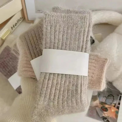 Winter Cashmere Wool Socks Women Thick Thermal Long Warm Boot Sox