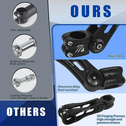 Adjustable Bicycle Handlebar Stem BUCKLOS 3D Forged MTB Road Bike Riser