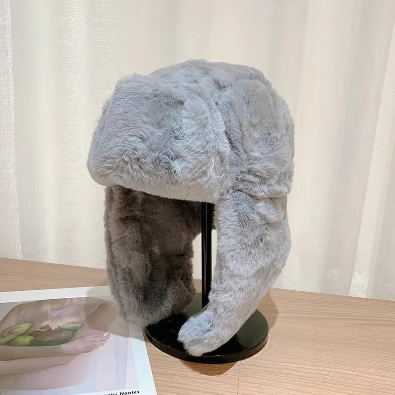 Unisex Winter Ushanka Hat Faux Fur Ear Flaps Warm Ski Cap Trapper