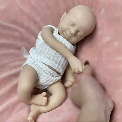 33cm Loulou Full Body Silicone Reborn Doll Open Mouth Unpainted Baby Girl