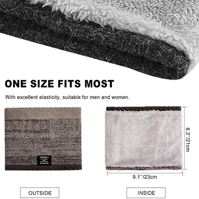 Winter Knitted Scarf Women Neck Warm Cashmere Snood Soft Wool Wrap