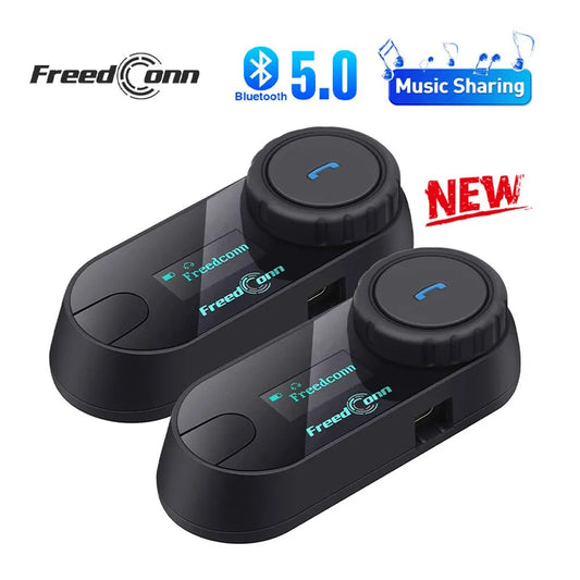 Freedconn T Com SC Motorcycle Helmet Bluetooth Intercom 6 Riders FM Music Share